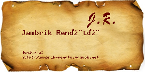Jambrik Renátó névjegykártya